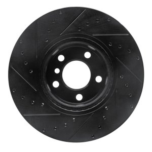 BMW X4 Brake Rotor (1) - Front Right - R1 Concepts - Drilled & Slotted - Black - `11-`18